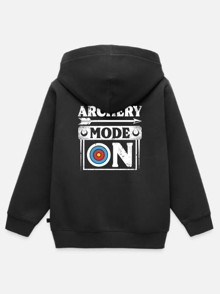 Archery mode on - Kinder Premium Organic Zip Hoodie - Schwarz