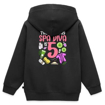 Spa Anniversaire pour les filles 5ème fête d’anniversaire Spa - Sweat Premium à capuche zippé enfant bio - noir - Dos - AI Model Kid Male (0cm)
