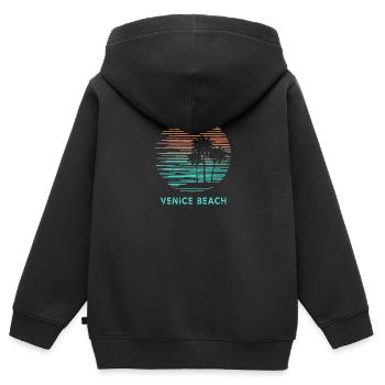 Venice Beach Californie Cool Souvenir Vacances - Sweat Premium à capuche zippé enfant bio - noir - Dos - AI Model Kid Male (0cm)