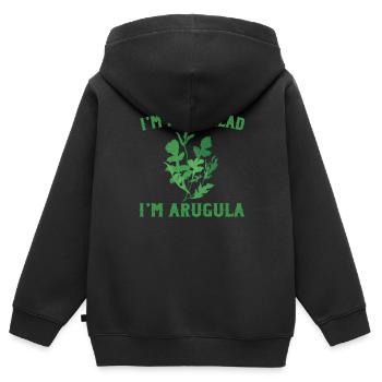 Ich Bin Kein Salat, Ich Bin Rucola - Kinder Premium Organic Zip Hoodie - Schwarz - Hinten - AI Model Kid Male (0cm)