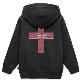 UK, England, Fahne, Wappen by ahapix - Kinder Premium Organic Zip Hoodie - Schwarz - Hinten - AI Model Kid Male (0cm)
