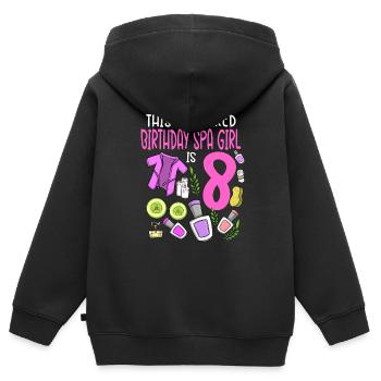 Spa Anniversaire pour les filles 8ème fête d’anniversaire Spa - Sweat Premium à capuche zippé enfant bio - noir - Dos - AI Model Kid Male (0cm)
