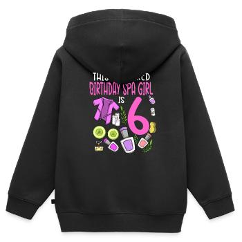 Spa Anniversaire pour les filles 6ème fête d’anniversaire Spa - Sweat Premium à capuche zippé enfant bio - noir - Dos - AI Model Kid Male (0cm)