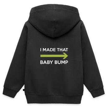 Ich habe diesen Babybauch Papa zum T-Shirt gemacht - Kinder Premium Organic Zip Hoodie - Schwarz - Hinten - AI Model Kid Male (0cm)