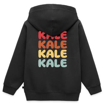 Chou frisé - Sweat Premium à capuche zippé enfant bio - noir - Dos - AI Model Kid Male (0cm)
