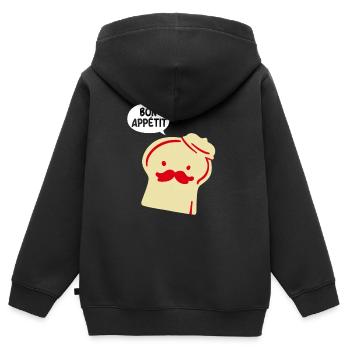 Pain perdu - Sweat Premium à capuche zippé enfant bio - noir - Dos - AI Model Kid Male (0cm)