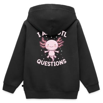 Axolotl Amphibie Lurch Salamander - Kinder Premium Organic Zip Hoodie - Schwarz - Hinten - AI Model Kid Male (0cm)
