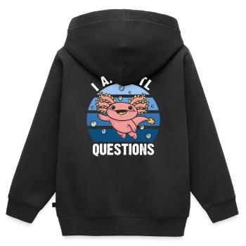 Axolotl Amphibie Lurch Salamander - Kinder Premium Organic Zip Hoodie - Schwarz - Hinten - AI Model Kid Male (0cm)