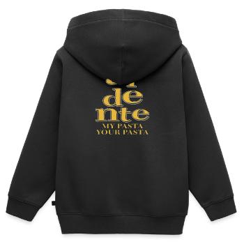 aldente MES PÂTES VOS PÂTES - Sweat Premium à capuche zippé enfant bio - noir - Dos - AI Model Kid Male (0cm)