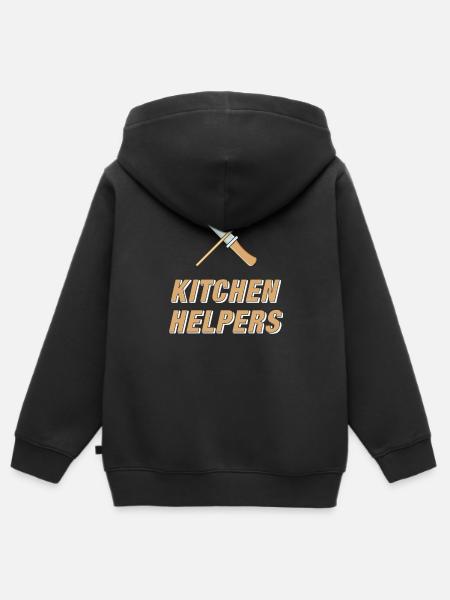 KITCHEN HELPERS - Kinder Premium Organic Zip Hoodie - Schwarz