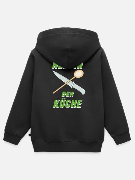 HELDIN DER KÜCHE - Kinder Premium Organic Zip Hoodie - Schwarz