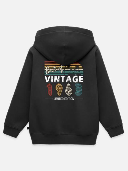 Original 1963 vintage vintage retro anniversaire - Sweat Premium à capuche zippé enfant bio - noir