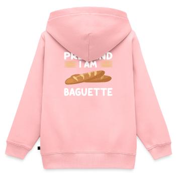Baguette Liebhaber - Kinder Premium Organic Zip Hoodie - Rosa - Hinten - AI Model Kid Female (0cm)