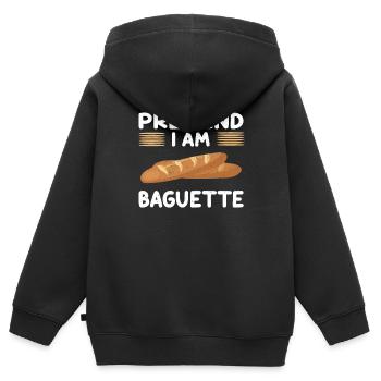 Amateurs de baguette - Sweat Premium à capuche zippé enfant bio - noir - Dos - AI Model Kid Male (0cm)