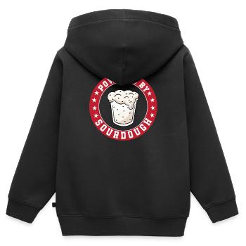 Alimenté au levain - Sweat Premium à capuche zippé enfant bio - noir - Dos - AI Model Kid Male (0cm)