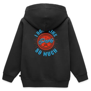 ICH MAG PARIS NICHT SO SEHR - Kinder Premium Organic Zip Hoodie - Schwarz - Hinten - AI Model Kid Male (0cm)
