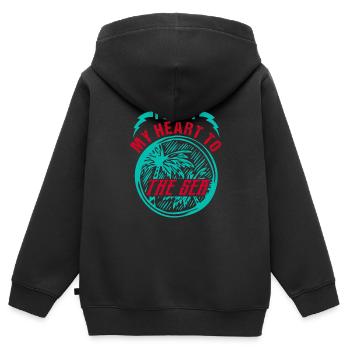 J’AI PERDU MON CŒUR À LA MER - Sweat Premium à capuche zippé enfant bio - noir - Dos - AI Model Kid Male (0cm)