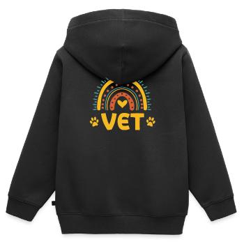 Retro Ferry Vêtements Porte-conteneurs - Sweat Premium à capuche zippé enfant bio - noir - Dos - AI Model Kid Male (0cm)