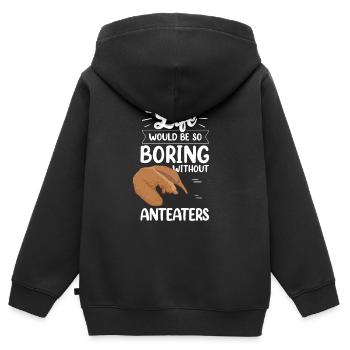 Ameisenbär langweilig ohne Zwergameisenbär - Kinder Premium Organic Zip Hoodie - Schwarz - Hinten - AI Model Kid Male (0cm)