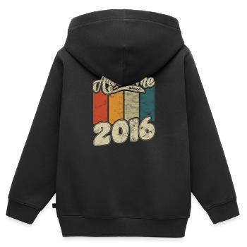 2016 Anniversaire Génial depuis Retro - Sweat Premium à capuche zippé enfant bio - noir - Dos - AI Model Kid Male (0cm)
