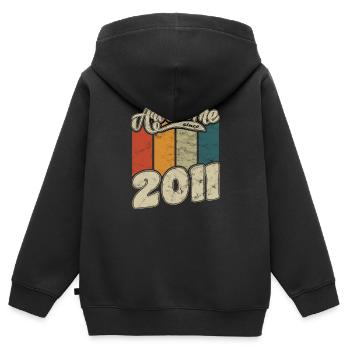 2011 Geburtstag Awesome since Retro - Kinder Premium Organic Zip Hoodie - Schwarz - Hinten - AI Model Kid Male (0cm)
