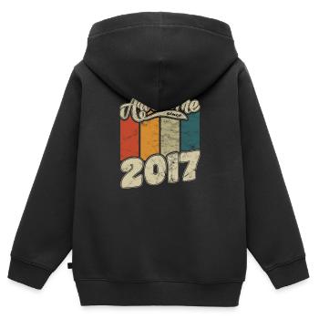 2017 Birthday Awesome since Retro - Kids Premium Organic Zip-up Hoodie - black - Back - AI Model Kid Male (0cm)