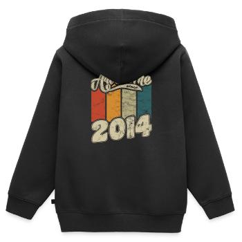 2014 Geburtstag Awesome since Retro - Kinder Premium Organic Zip Hoodie - Schwarz - Hinten - AI Model Kid Male (0cm)