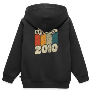 2010 Birthday Awesome since Retro - Kids Premium Organic Zip-up Hoodie - black - Back - AI Model Kid Male (0cm)