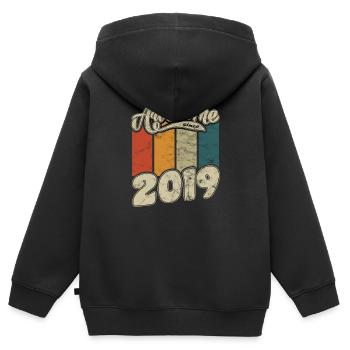 2019 Geburtstag Awesome since Retro - Kinder Premium Organic Zip Hoodie - Schwarz - Hinten - AI Model Kid Male (0cm)