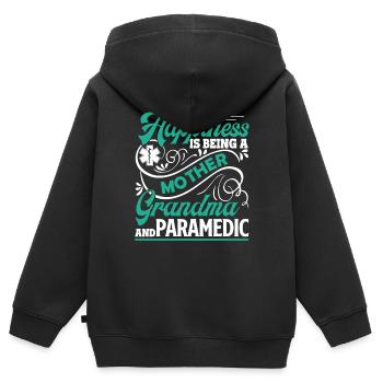 Paramedic Mother Grandma Paramedic - Kids Premium Organic Zip-up Hoodie - black - Back - AI Model Kid Male (0cm)