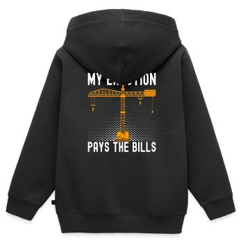 Crane operator Crane driver - Kids Premium Organic Zip-up Hoodie - black - Back - AI Model Kid Male (0cm)