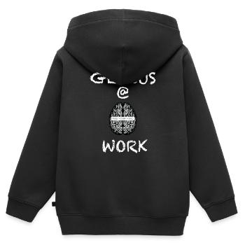 Ein Genie bei der Arbeit als Ingenieur, als - Kinder Premium Organic Zip Hoodie - Schwarz - Hinten - AI Model Kid Male (0cm)