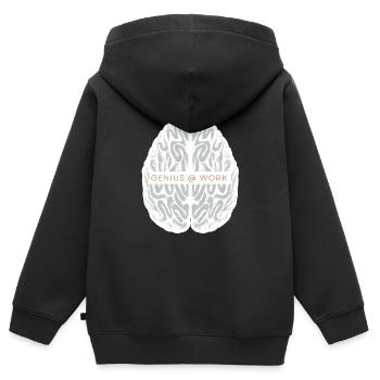Ein Genie bei der Arbeit als Ingenieur, als - Kinder Premium Organic Zip Hoodie - Schwarz - Hinten - AI Model Kid Male (0cm)