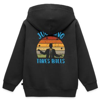 Juggling Takes Balls - Kinder Premium Organic Zip Hoodie - Schwarz - Hinten - AI Model Kid Male (0cm)