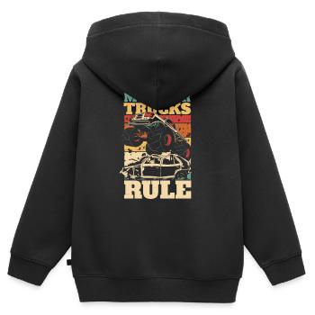 Monster Truck Auto Trucks - Sweat Premium à capuche zippé enfant bio - noir - Dos - AI Model Kid Male (0cm)