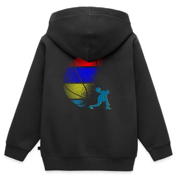 Basketball Basketball Player Ball Sports - Kids Premium Organic Zip-up Hoodie - black - Back - AI Model Kid Male (0cm)