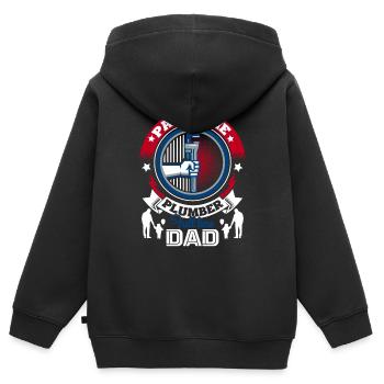 Plumber Part Time Plumber Full Time Dad - Kids Premium Organic Zip-up Hoodie - black - Back - AI Model Kid Male (0cm)