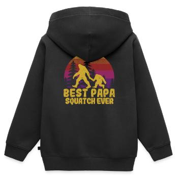 Meilleur squatch Papa Ever Funny Sasquatch - Sweat Premium à capuche zippé enfant bio - noir - Dos - AI Model Kid Male (0cm)