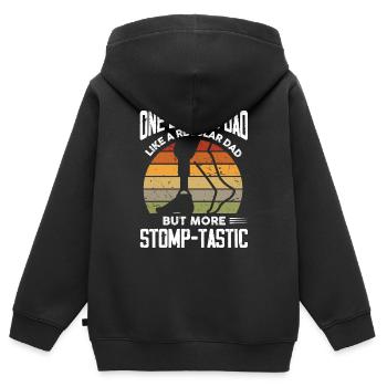 Un père à une jambe comme un père ordinaire mais piétinant-savoureux - Sweat Premium à capuche zippé enfant bio - noir - Dos - AI Model Kid Male (0cm)