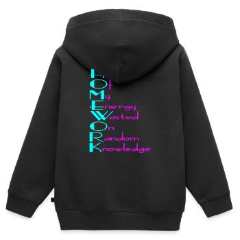 For the perfect school day - Kids Premium Organic Zip-up Hoodie - black - Back - AI Model Kid Male (0cm)