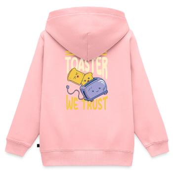 Conception de grille-pain amusante - Sweat Premium à capuche zippé enfant bio - rose - Dos - AI Model Kid Female (0cm)