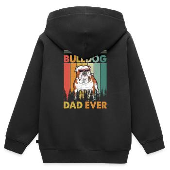 Taureau anglais - Sweat Premium à capuche zippé enfant bio - noir - Dos - AI Model Kid Male (0cm)