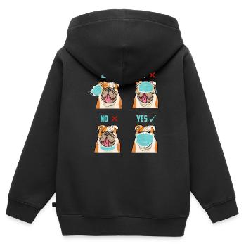 Taureau anglais - Sweat Premium à capuche zippé enfant bio - noir - Dos - AI Model Kid Male (0cm)