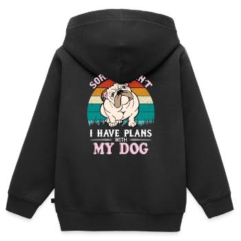 English Bull - Kids Premium Organic Zip-up Hoodie - black - Back - AI Model Kid Male (0cm)