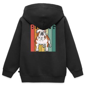 English Bull - Kids Premium Organic Zip-up Hoodie - black - Back - AI Model Kid Male (0cm)