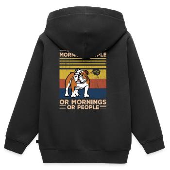 English bulldog - Kinder Premium Organic Zip Hoodie - Schwarz - Hinten - AI Model Kid Male (0cm)