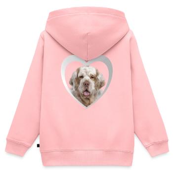 Clumber Spaniel Heart - I Love Clumber Spaniel - Kids Premium Organic Zip-up Hoodie - rose - Back - AI Model Kid Female (0cm)