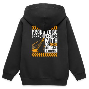 Crane operator Crane driver - Kids Premium Organic Zip-up Hoodie - black - Back - AI Model Kid Male (0cm)