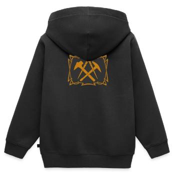 Panneaux de la guilde Mark de l’artisan de la toiture - Sweat Premium à capuche zippé enfant bio - noir - Dos - AI Model Kid Male (0cm)