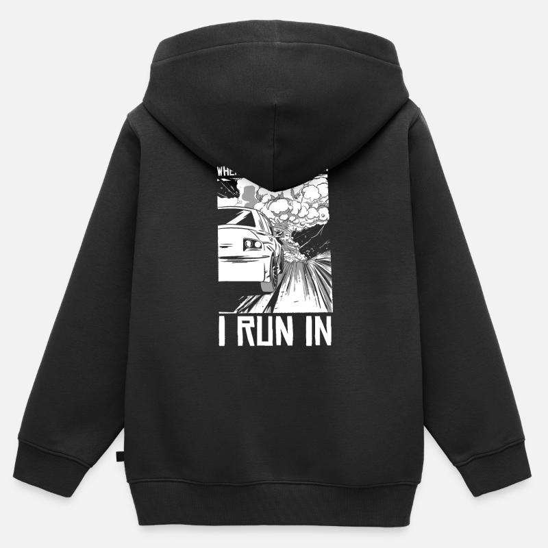 Météorologue de tempête de chasse à la tornade - Sweat Premium à capuche zippé enfant bio - noir